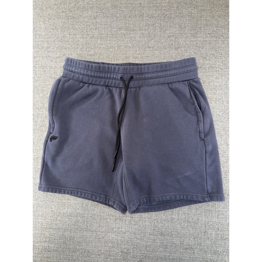 Fabletics Men's Navy Fleece Athletic Shorts Size M Zip Pocket Drawstring